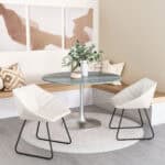 Gray Marble Top Dining Table with Steel Base, Seats 4 9 Gray Marble Top Dining Table with Steel Base, Seats 4