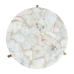 Agate Stone Top Side Table with Gold Base, White (1) 15 Agate Stone Top Side Table with Gold Base, White (1)