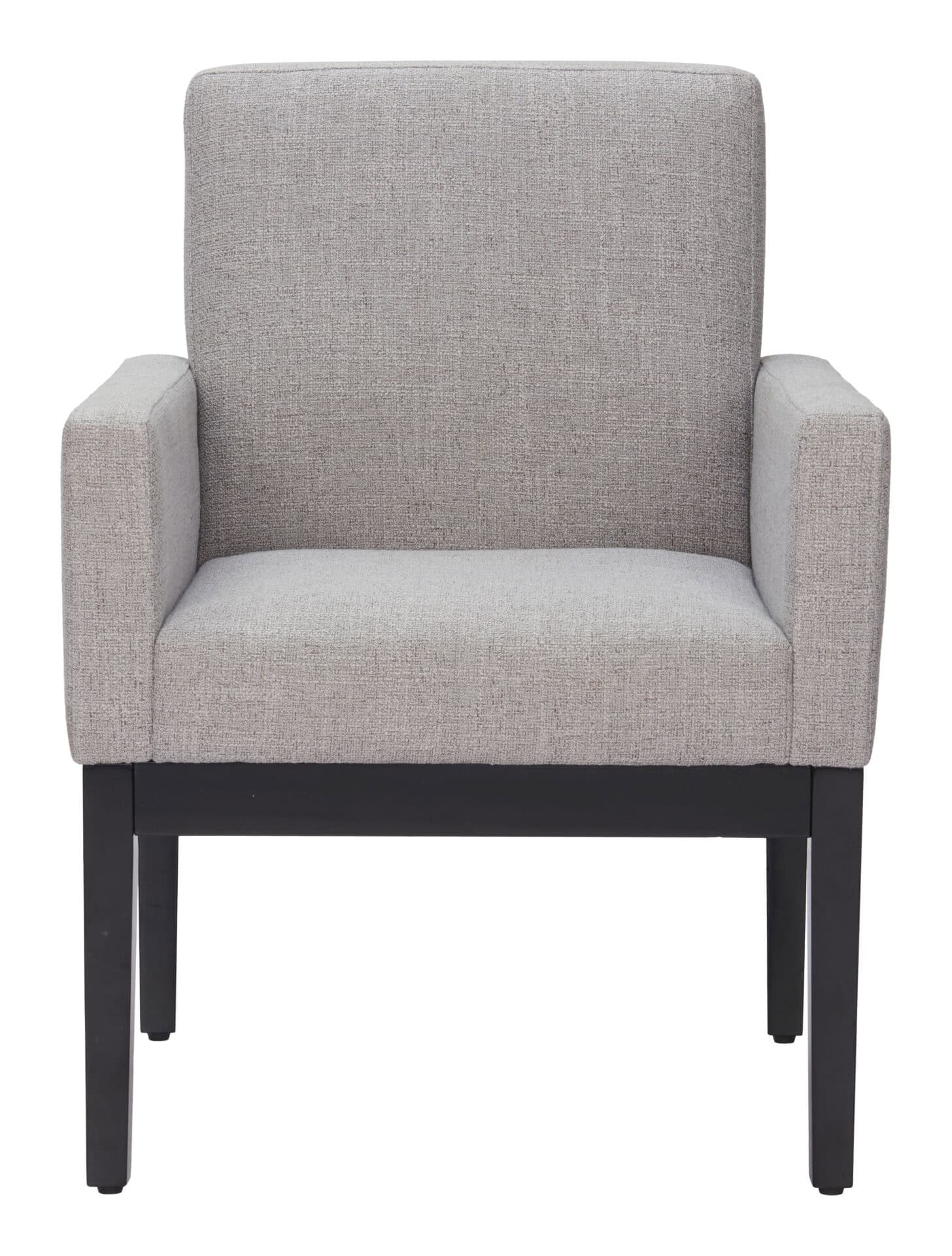 Gray Dining Chair with Arms, Wooden Frame, and Fabric Seat 3 Gray Dining Chair with Arms, Wooden Frame, and Fabric Seat - Image 3
