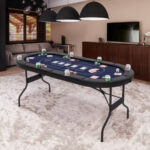 Foldable 72 Inch Poker Table for 8 Players with Cup Holders 22 Foldable 72 Inch Poker Table for 8 Players with Cup Holders