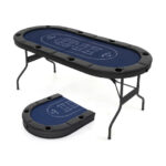 Foldable 72 Inch Poker Table for 8 Players with Cup Holders 24 Foldable 72 Inch Poker Table for 8 Players with Cup Holders