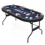 Foldable 72 Inch Poker Table for 8 Players with Cup Holders 25 Foldable 72 Inch Poker Table for 8 Players with Cup Holders