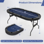 Foldable 72 Inch Poker Table for 8 Players with Cup Holders 26 Foldable 72 Inch Poker Table for 8 Players with Cup Holders
