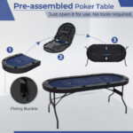 Foldable 72 Inch Poker Table for 8 Players with Cup Holders 27 Foldable 72 Inch Poker Table for 8 Players with Cup Holders