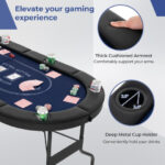 Foldable 72 Inch Poker Table for 8 Players with Cup Holders 28 Foldable 72 Inch Poker Table for 8 Players with Cup Holders