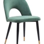 Modern Green Velvet Dining Chair with Steel Base (Set of 2) 12 Modern Green Velvet Dining Chair with Steel Base (Set of 2)