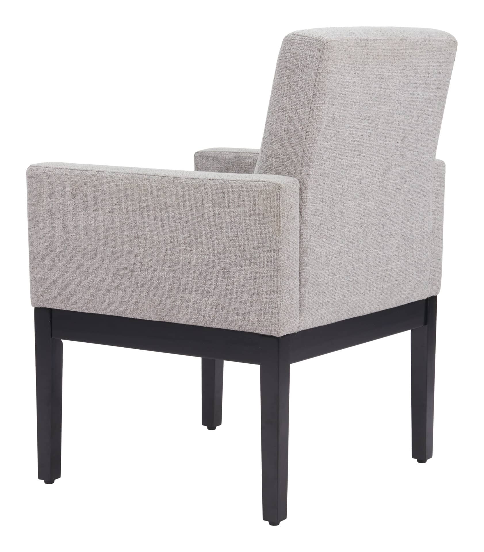 Gray Dining Chair with Arms, Wooden Frame, and Fabric Seat 5 Gray Dining Chair with Arms, Wooden Frame, and Fabric Seat - Image 5