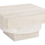 Natural Acacia Wood Coffee Table with Square Top and White-Wash Finish 6 Natural Acacia Wood Coffee Table with Square Top and White-Wash Finish