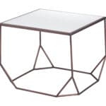 Bronze Glam Square Coffee Table Set with Rubber Feet Protection (Set of 2)