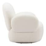 White Swivel Chair with Shearling-Style Fabric and 360-Degree Base 13 White Swivel Chair with Shearling-Style Fabric and 360-Degree Base