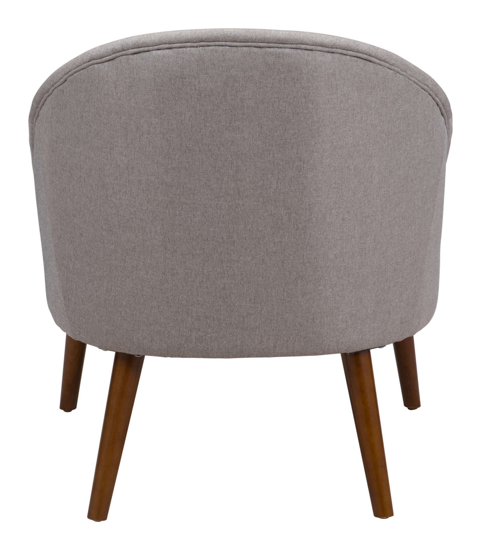 Retro Modern Beige Accent Chair with Tufted Upholstery and Wood Legs 5 Retro Modern Beige Accent Chair with Tufted Upholstery and Wood Legs - Image 5