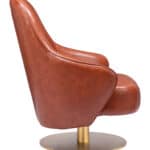 Swivel Faux Leather Accent Chair with Brushed Base and Armrests 8 Swivel Faux Leather Accent Chair with Brushed Base and Armrests