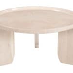 Round Travertine-Style Marble Coffee Table with Minimalist Design 8 Round Travertine-Style Marble Coffee Table with Minimalist Design