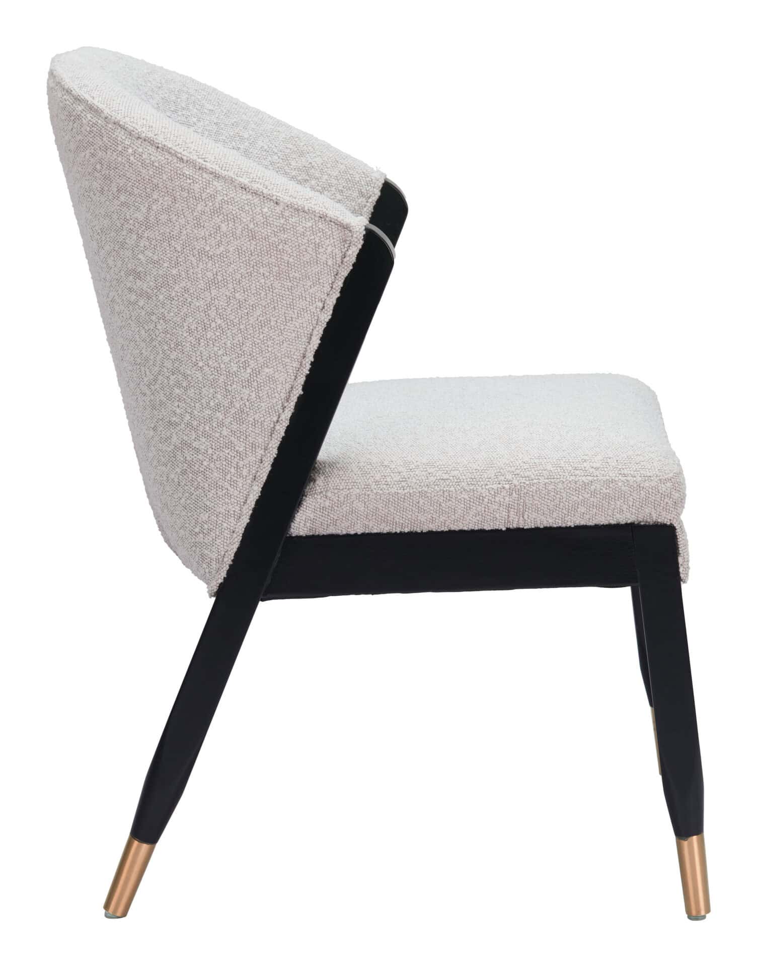 Misty Gray Dining Chair with Wood Frame and Stainless Steel Legs 4 Misty Gray Dining Chair with Wood Frame and Stainless Steel Legs - Image 4