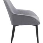 Gray Dining Chair with Armrests, Steel Frame, and Water-Resistant Fabric (Set of 2) 10 Gray Dining Chair with Armrests, Steel Frame, and Water-Resistant Fabric (Set of 2)