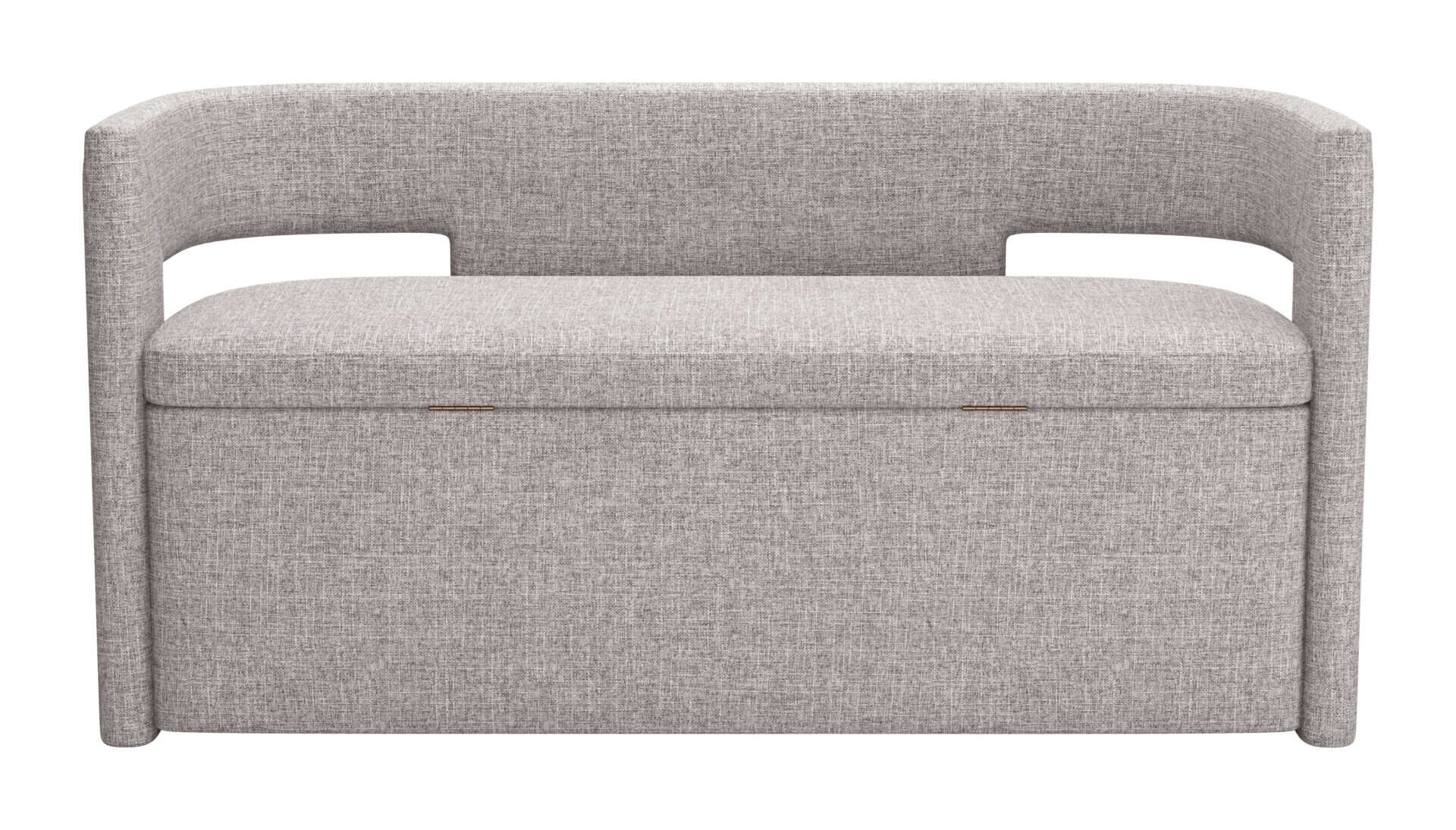 Gray Storage Bench with Hidden Compartment and Armrests 3 Gray Storage Bench with Hidden Compartment and Armrests - Image 3