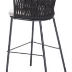 Black Outdoor-Indoor Barstools with Armrest and Footrest (Set of 2)