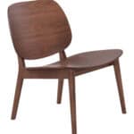 Mid-Century Modern Walnut Lounge Chair with Wooden Frame and Seat 10 Mid-Century Modern Walnut Lounge Chair with Wooden Frame and Seat