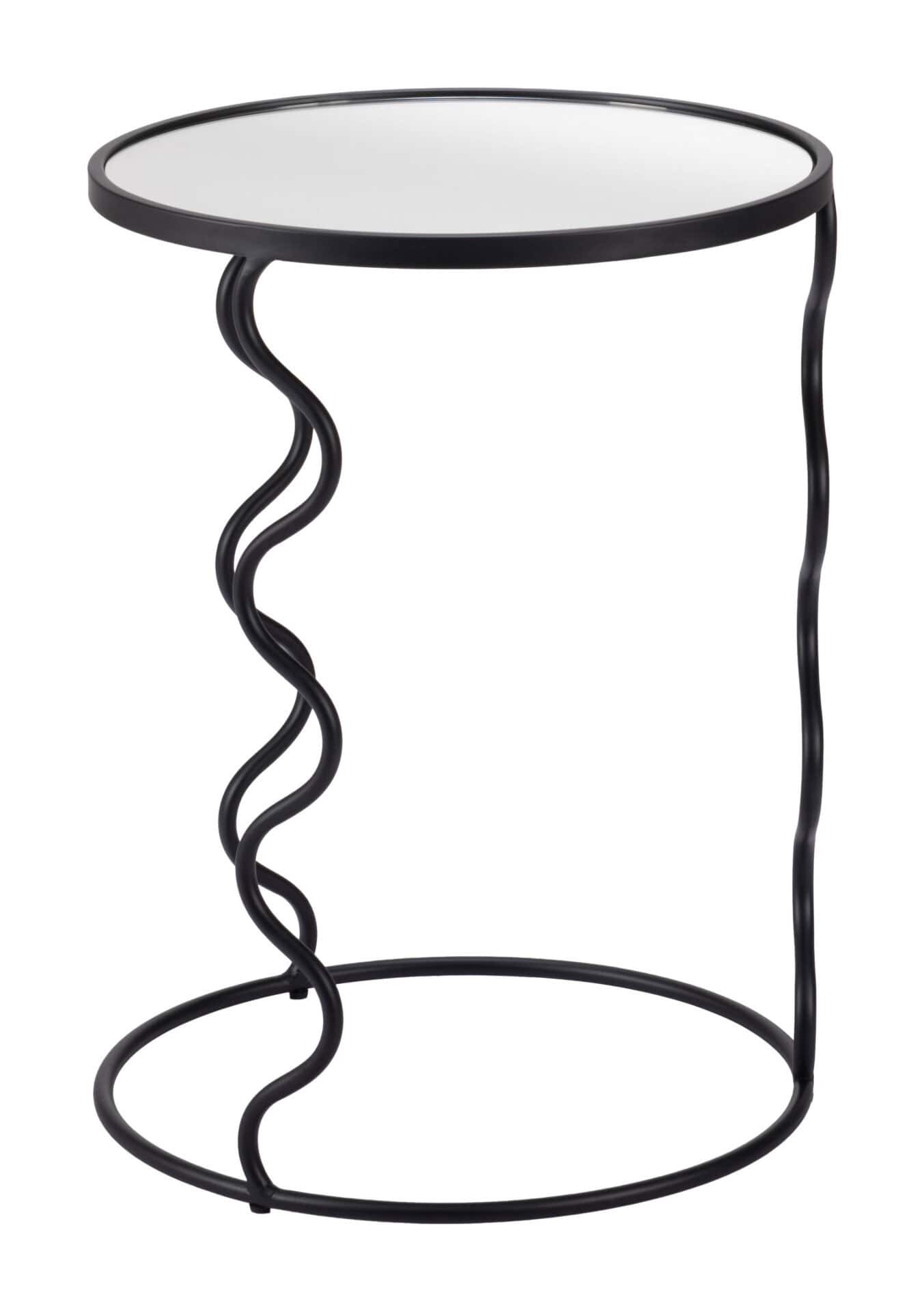 Modern Black Round Glass Top Side Table for Living Room 2 Modern Black Round Glass Top Side Table for Living Room - Image 2