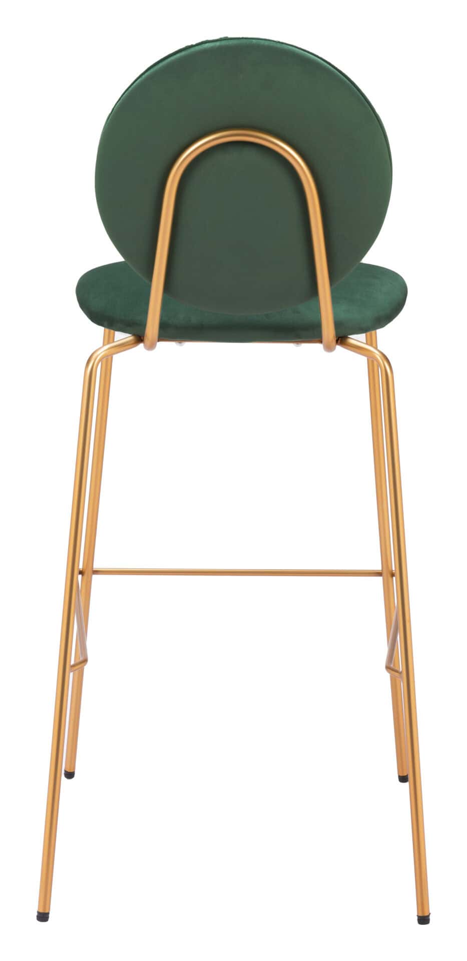 Green Velvet Bar Stools with Gold Frame (Set of 2) 6 Green Velvet Bar Stools with Gold Frame (Set of 2) - Image 6