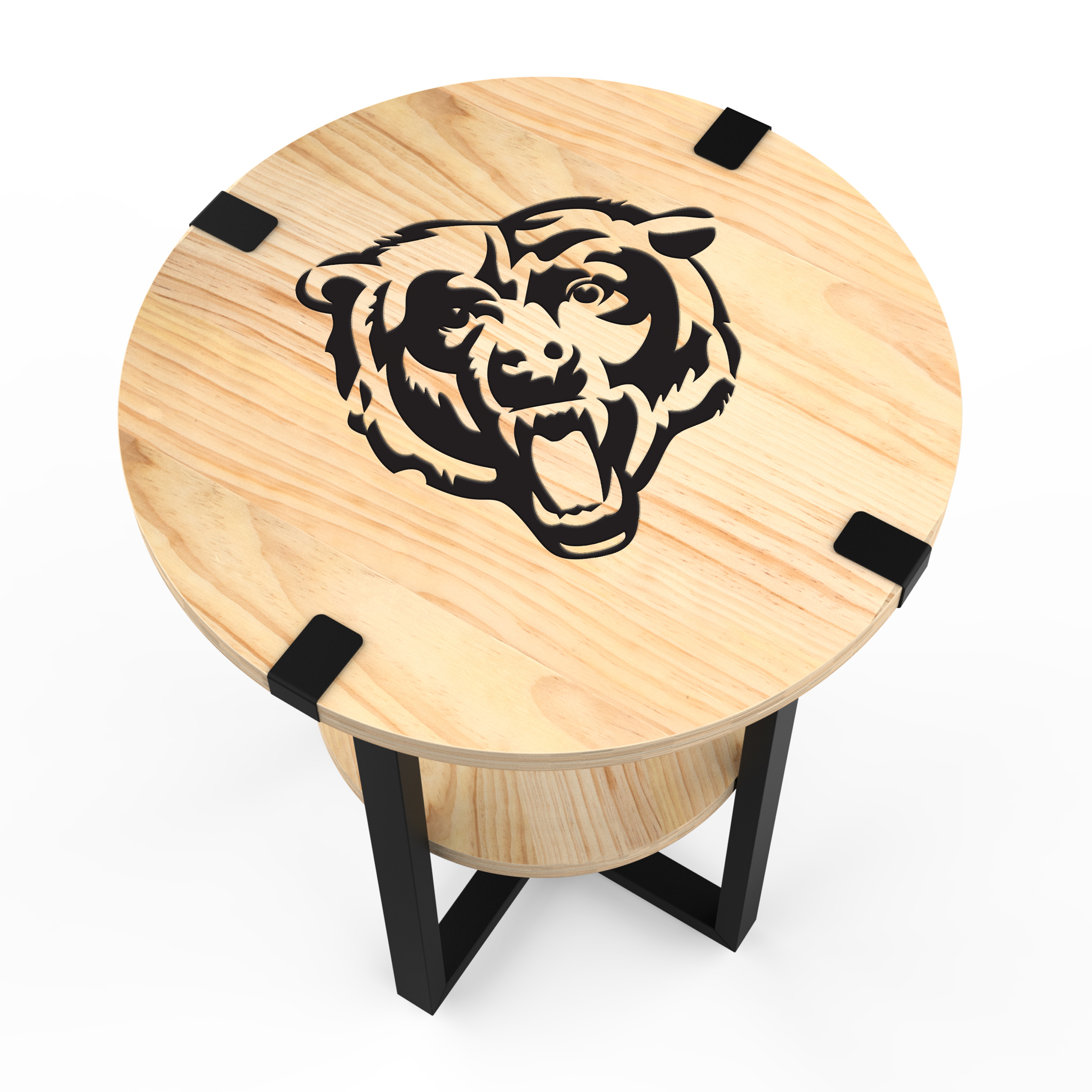 chicago bears laser etched charging station side table