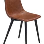 Vintage Brown Faux Leather Dining Chair with Steel Legs (Set of 2) 12 Vintage Brown Faux Leather Dining Chair with Steel Legs (Set of 2)