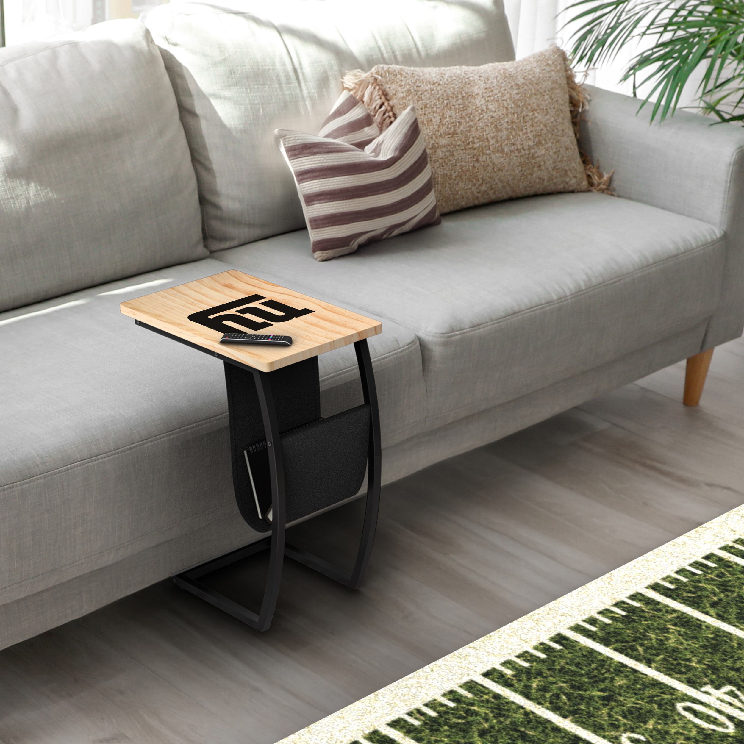 new york giants laser etched c-shape side table