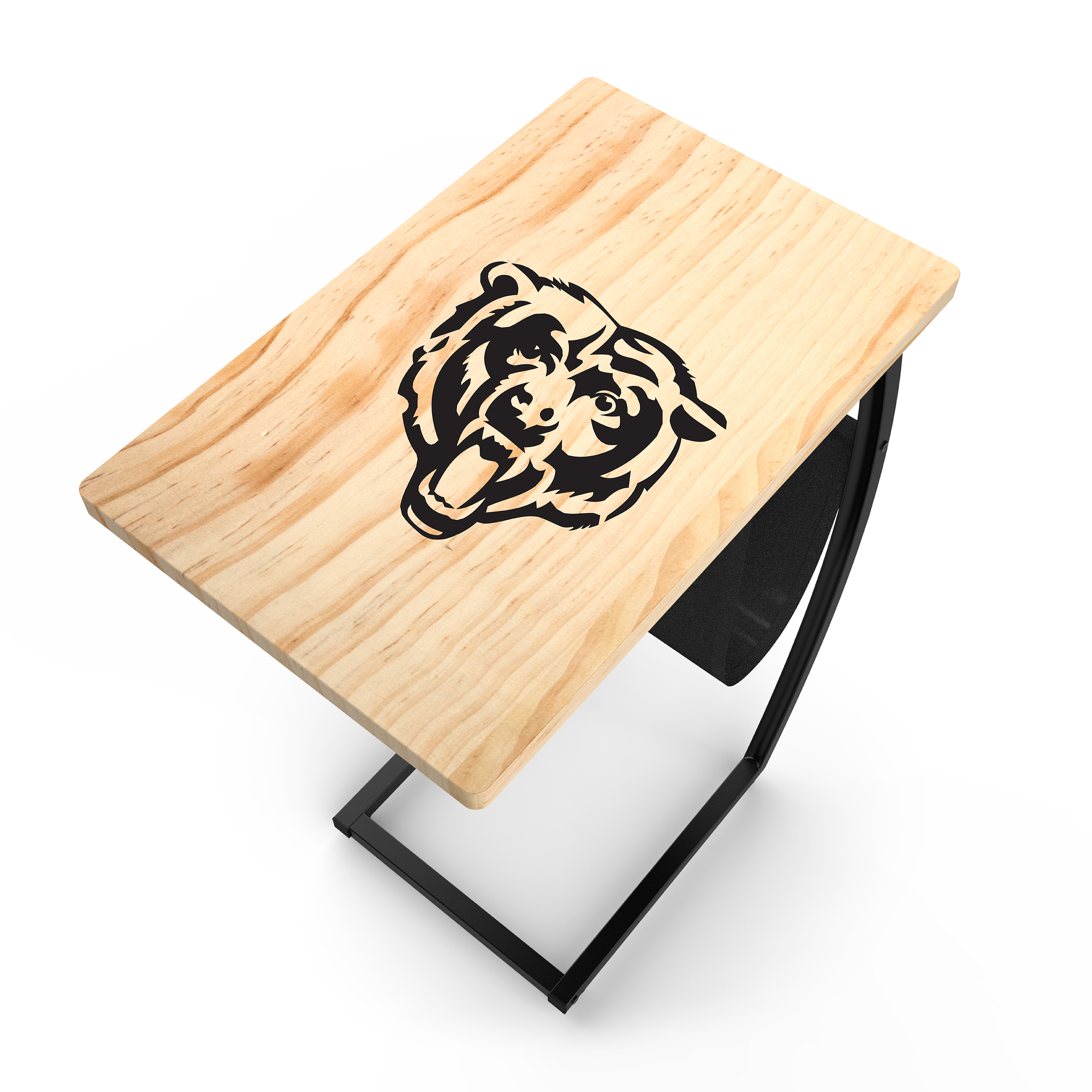 chicago bears laser etched c-shape nfl side table