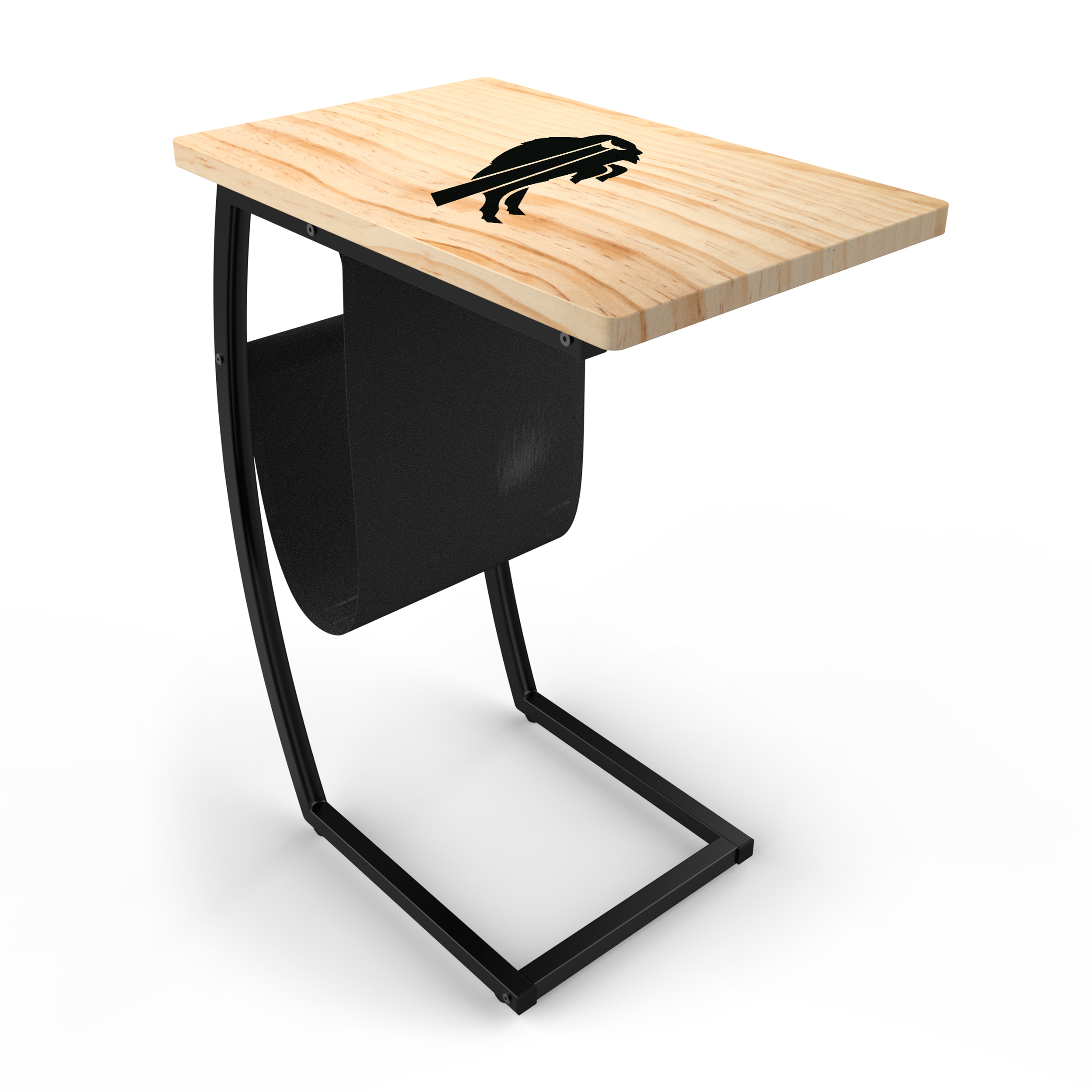 buffalo bills laser etched c-shape modern side table