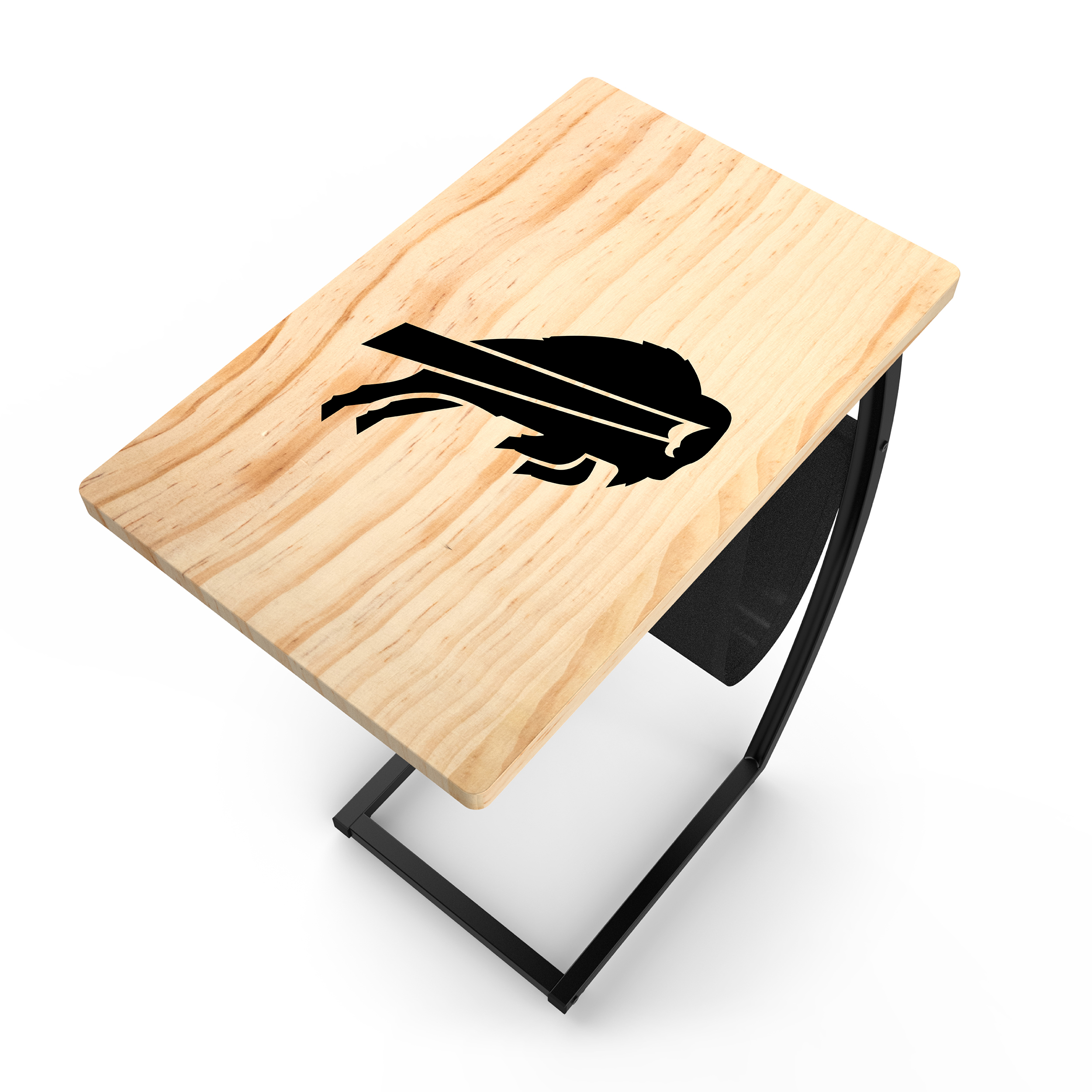 buffalo bills laser etched c-shape modern side table