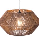 Natural Paper Rope Ceiling Lamp with Adjustable Cord - Brown