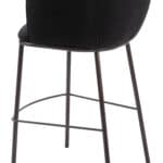 Black Steel Barstool with Shearling Fabric and Footrest