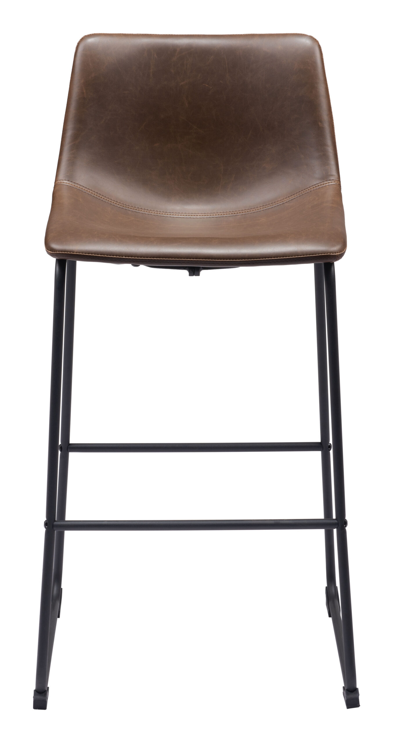 Vintage Espresso Barstool with Faux Leather and Matte Black Frame (Set of 2) 11 Vintage Espresso Barstool with Faux Leather and Matte Black Frame (Set of 2)