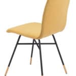 Yellow Polyester Upholstered Dining Chair with Gold-Tipped Legs (Set of 2) 15 Yellow Polyester Upholstered Dining Chair with Gold-Tipped Legs (Set of 2)