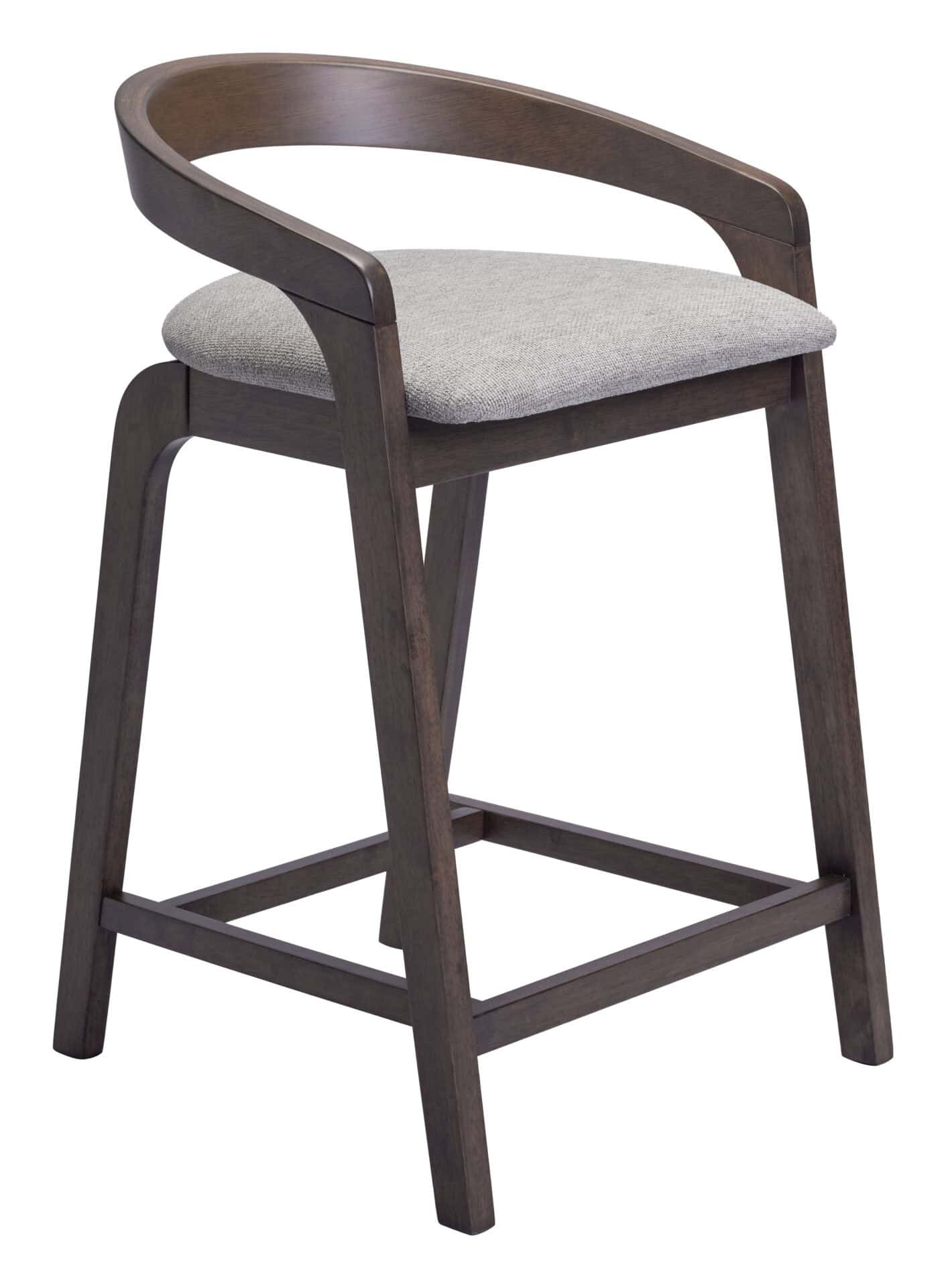 Contemporary Rubberwood Counter Stool in Dove Gray and Espresso (Set of 2) 6 Contemporary Rubberwood Counter Stool in Dove Gray and Espresso (Set of 2) - Image 6