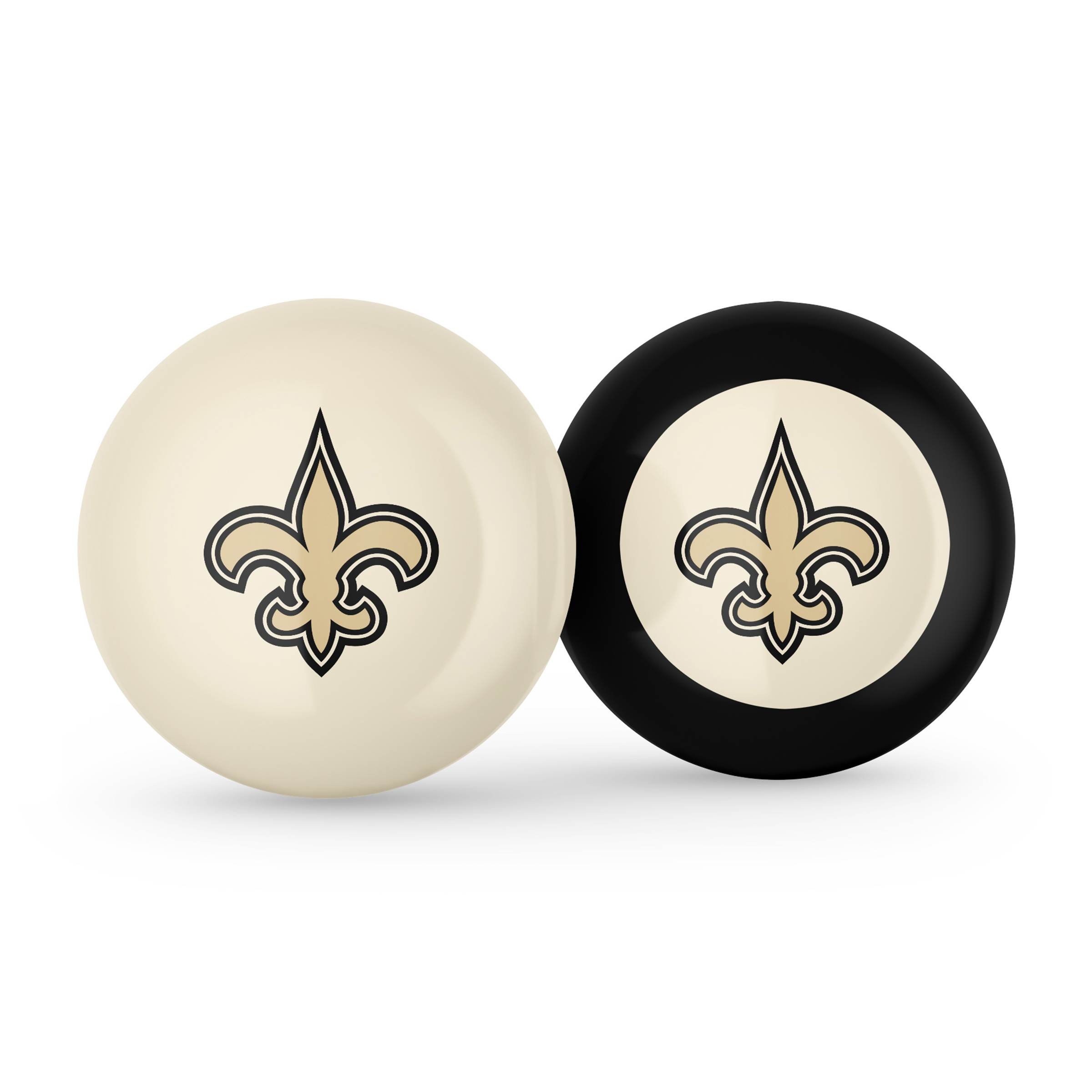 new orleans saints polyester logo cue ball and 8 ball
