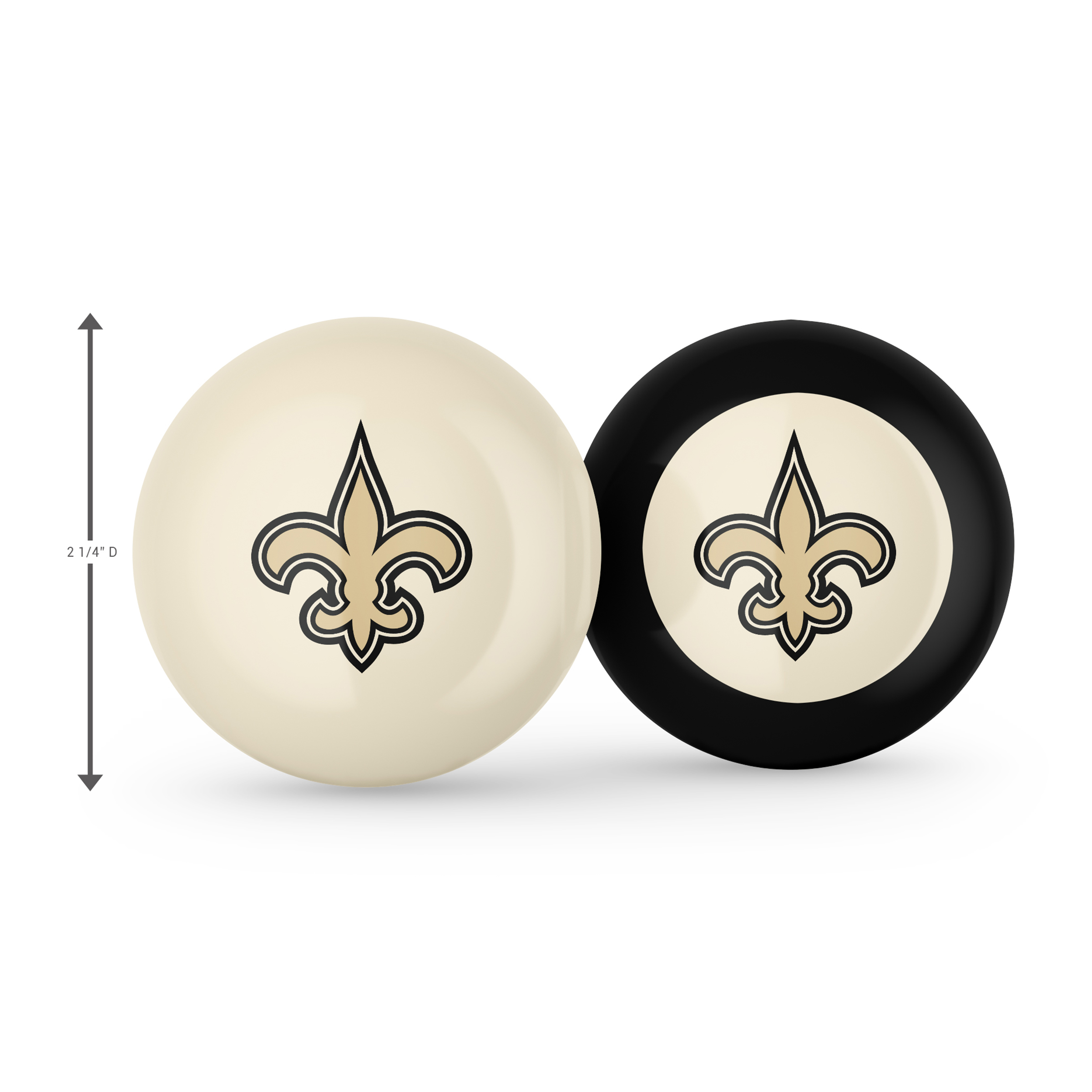 new orleans saints polyester logo cue ball and 8 ball