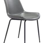 Gray Mid-Century Modern Faux Leather Dining Chair (Set of 2) 10 Gray Mid-Century Modern Faux Leather Dining Chair (Set of 2)