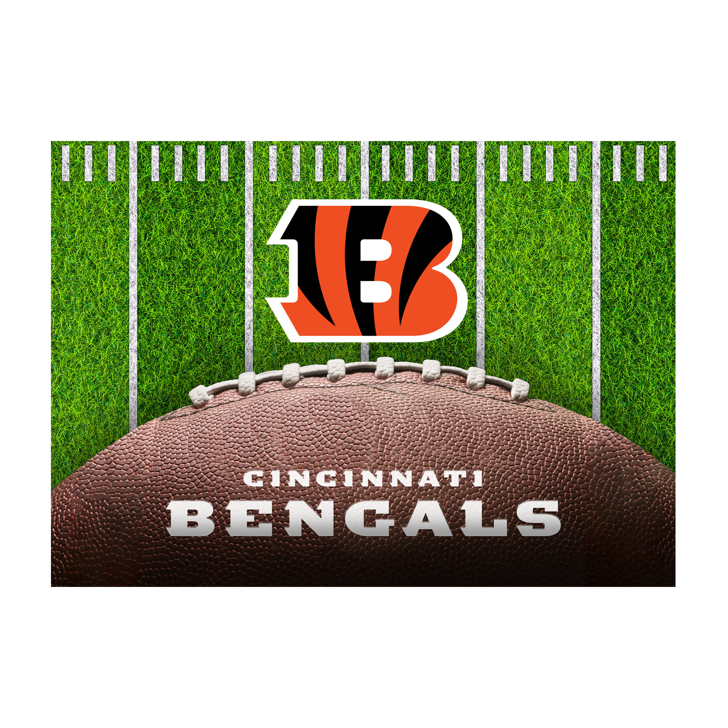 bengals football field 5x7 washable area rug cincinnati collection