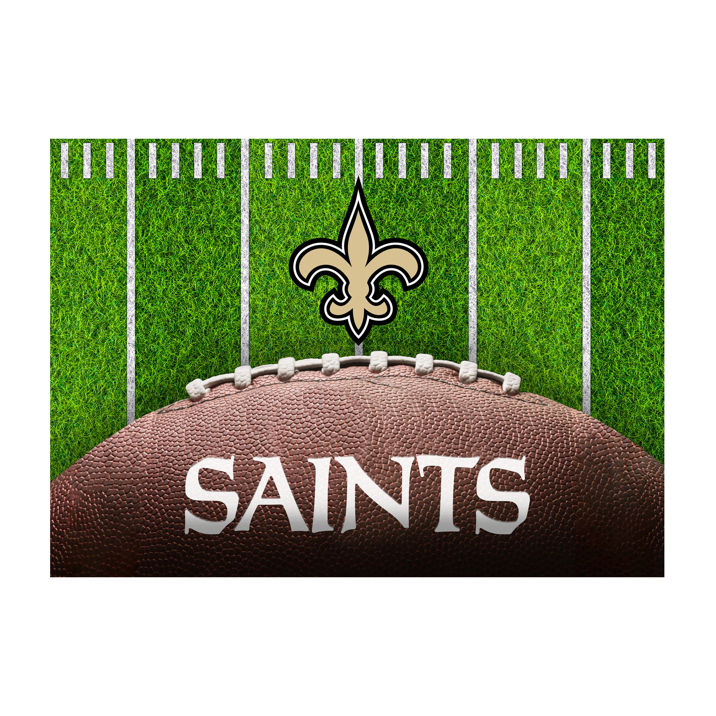 saints 5x7 football field washable area rug