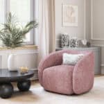 Plush Velvet Accent Chair with Birch Wood Legs - Mauve Pink 9 Plush Velvet Accent Chair with Birch Wood Legs - Mauve Pink