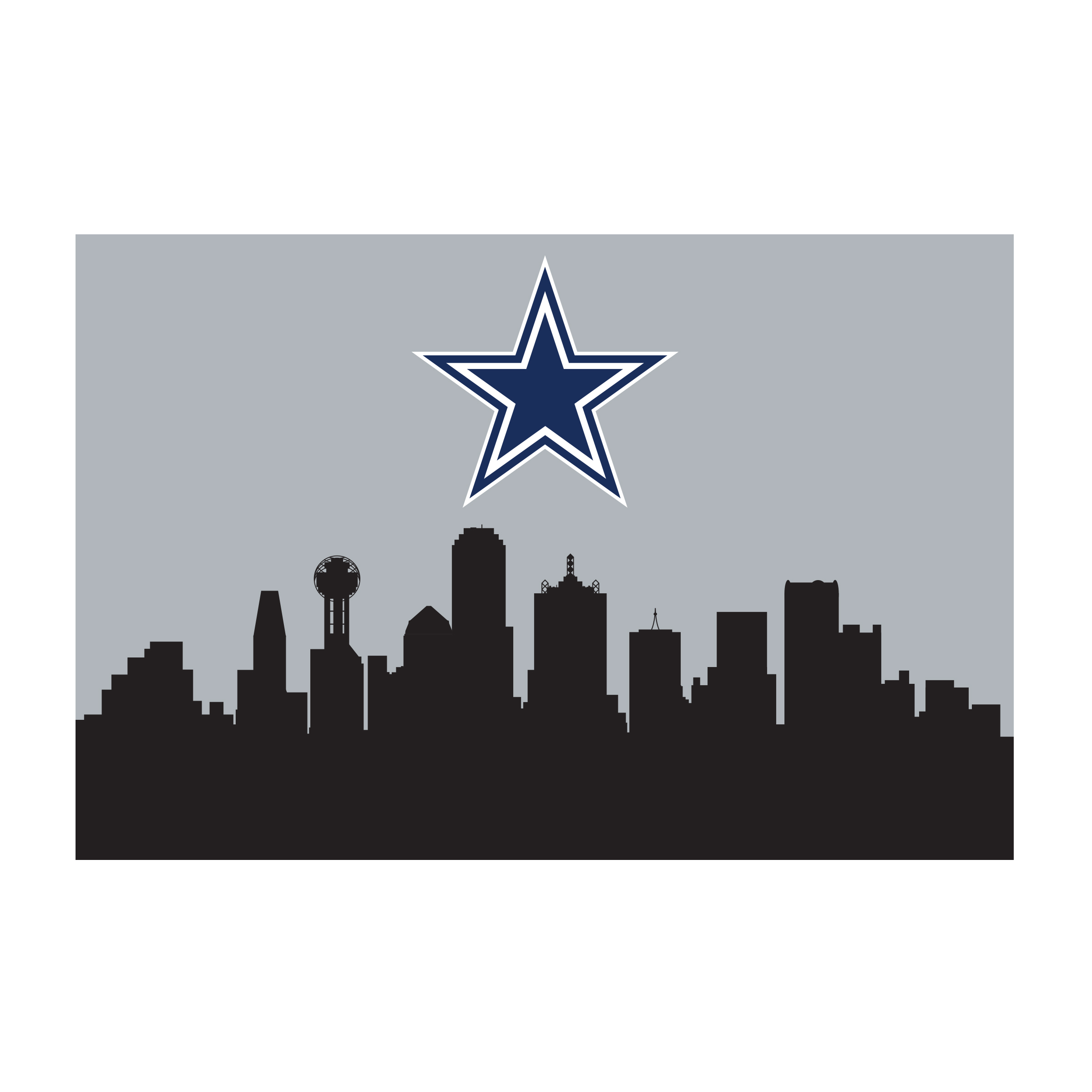 dallas cowboys cityscape hometown washable rug 2x3