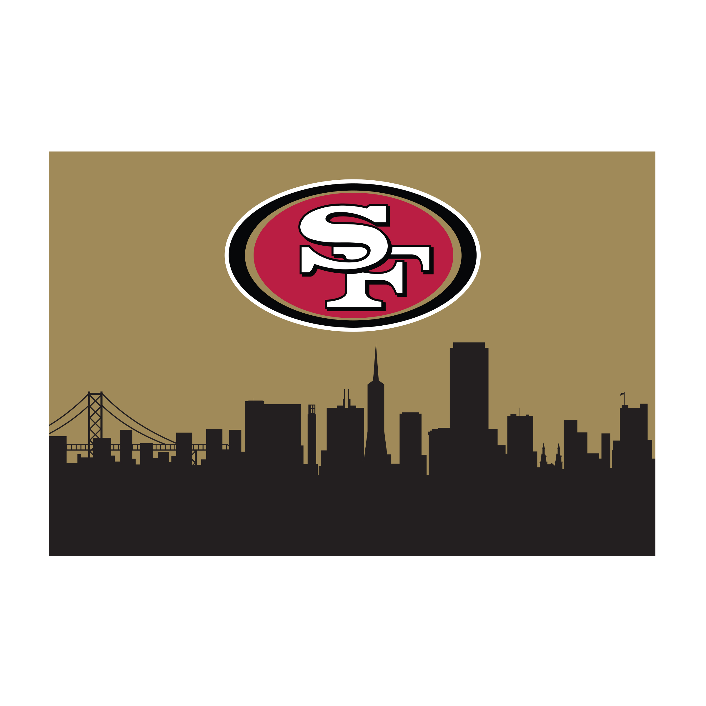 49ers san collection 2x3 cityscape washable area rug