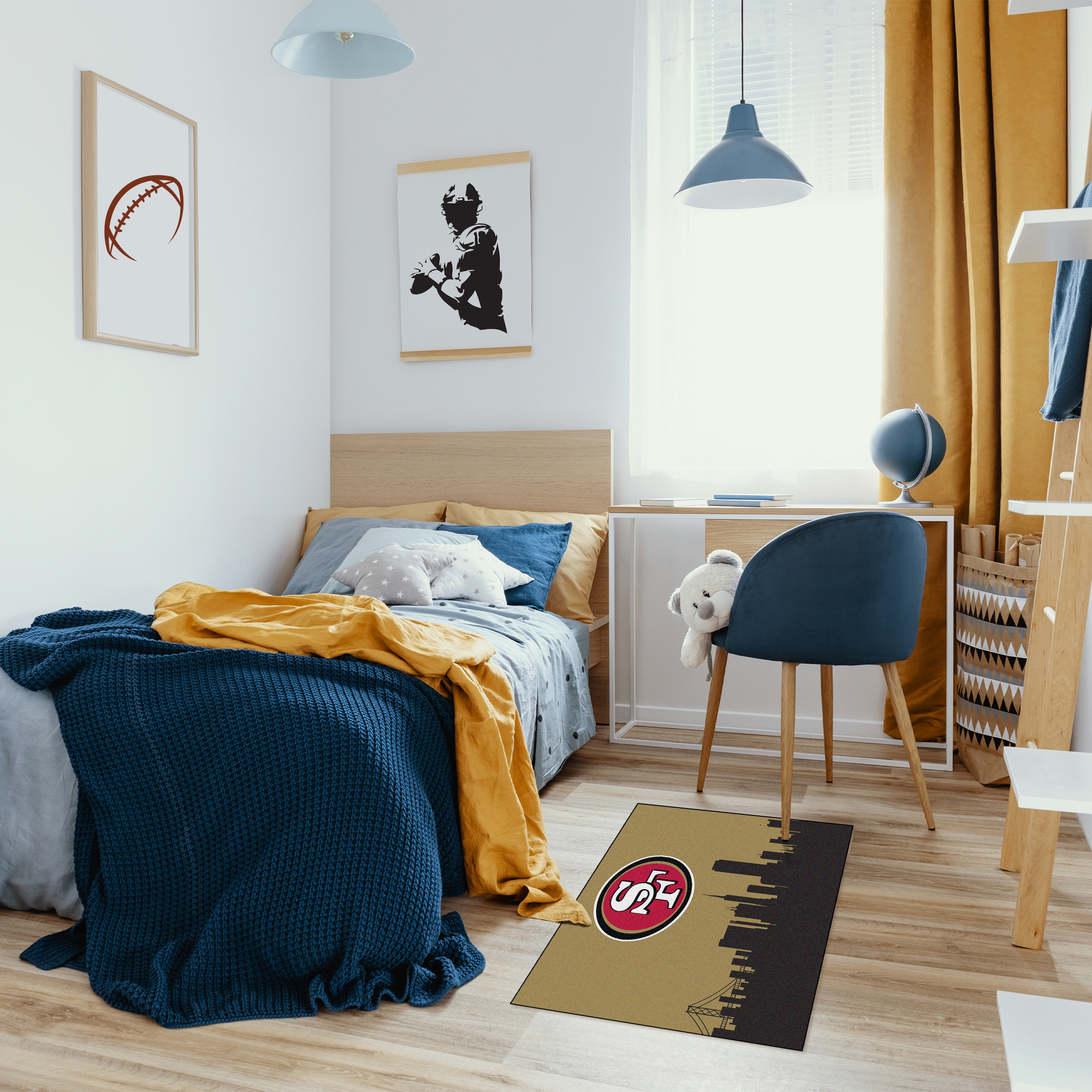 49ers san collection 2x3 cityscape washable area rug
