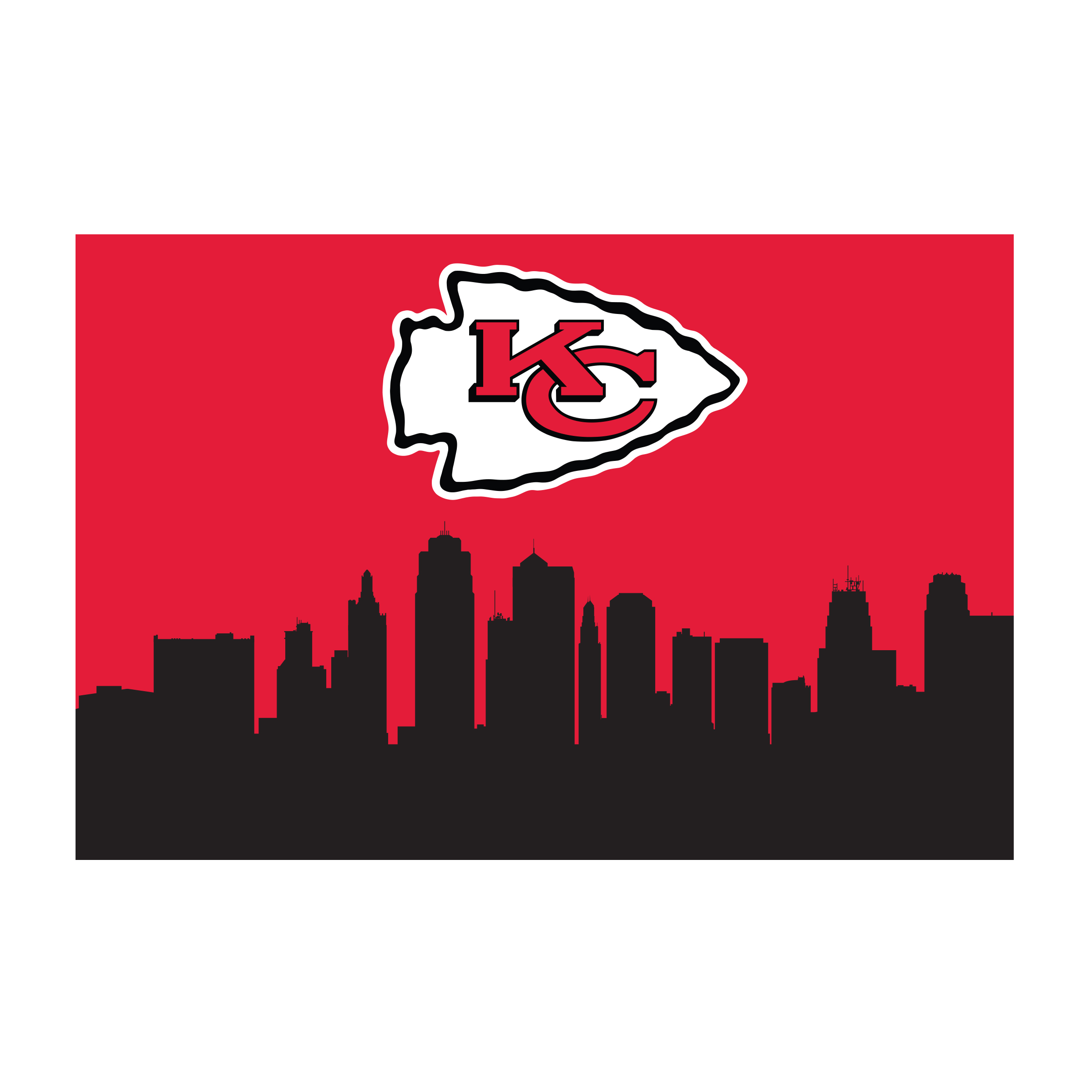 chiefs cityscape washable area rug 2x3 kansas collection