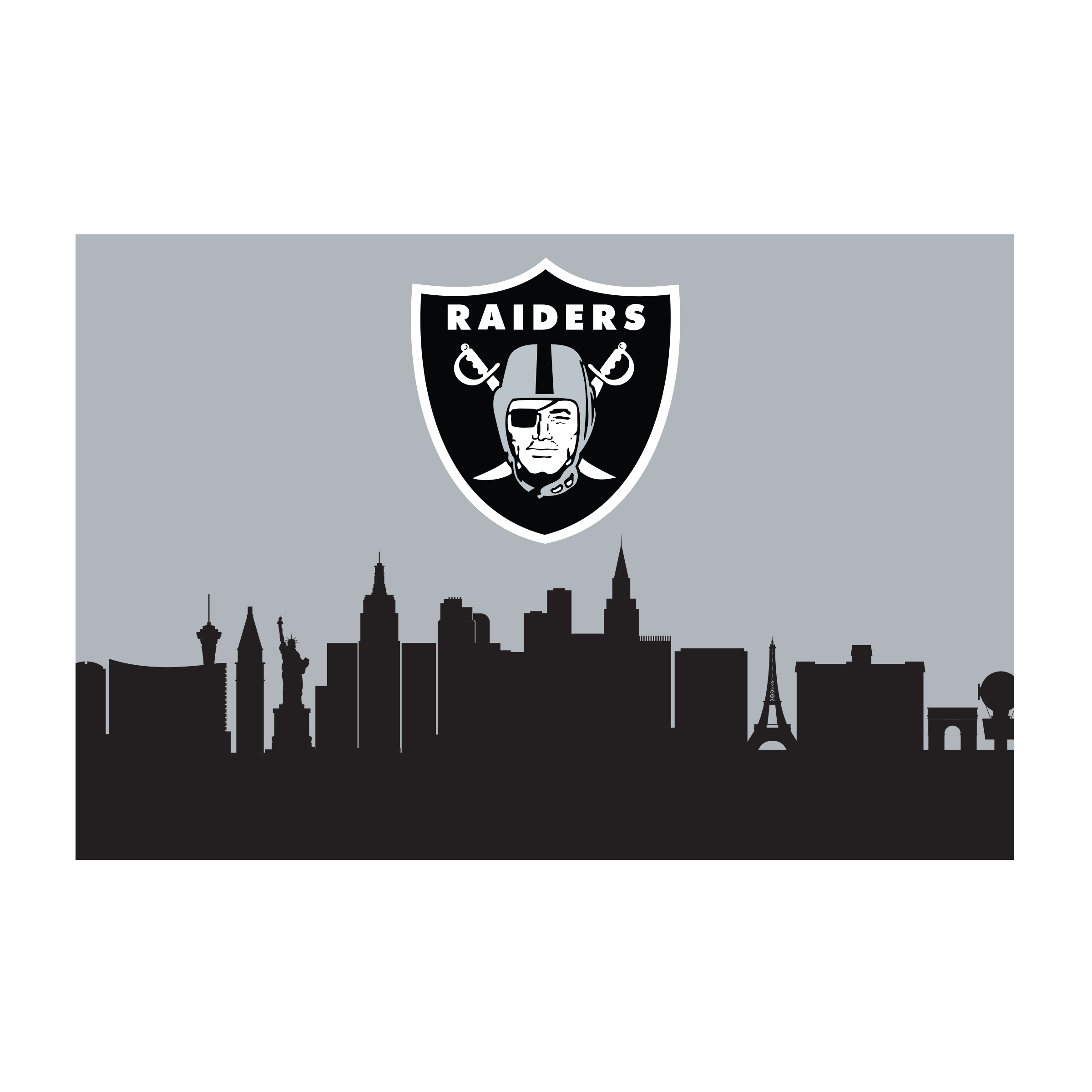 raiders cityscape 2x3 washable rug nfl hometown pride