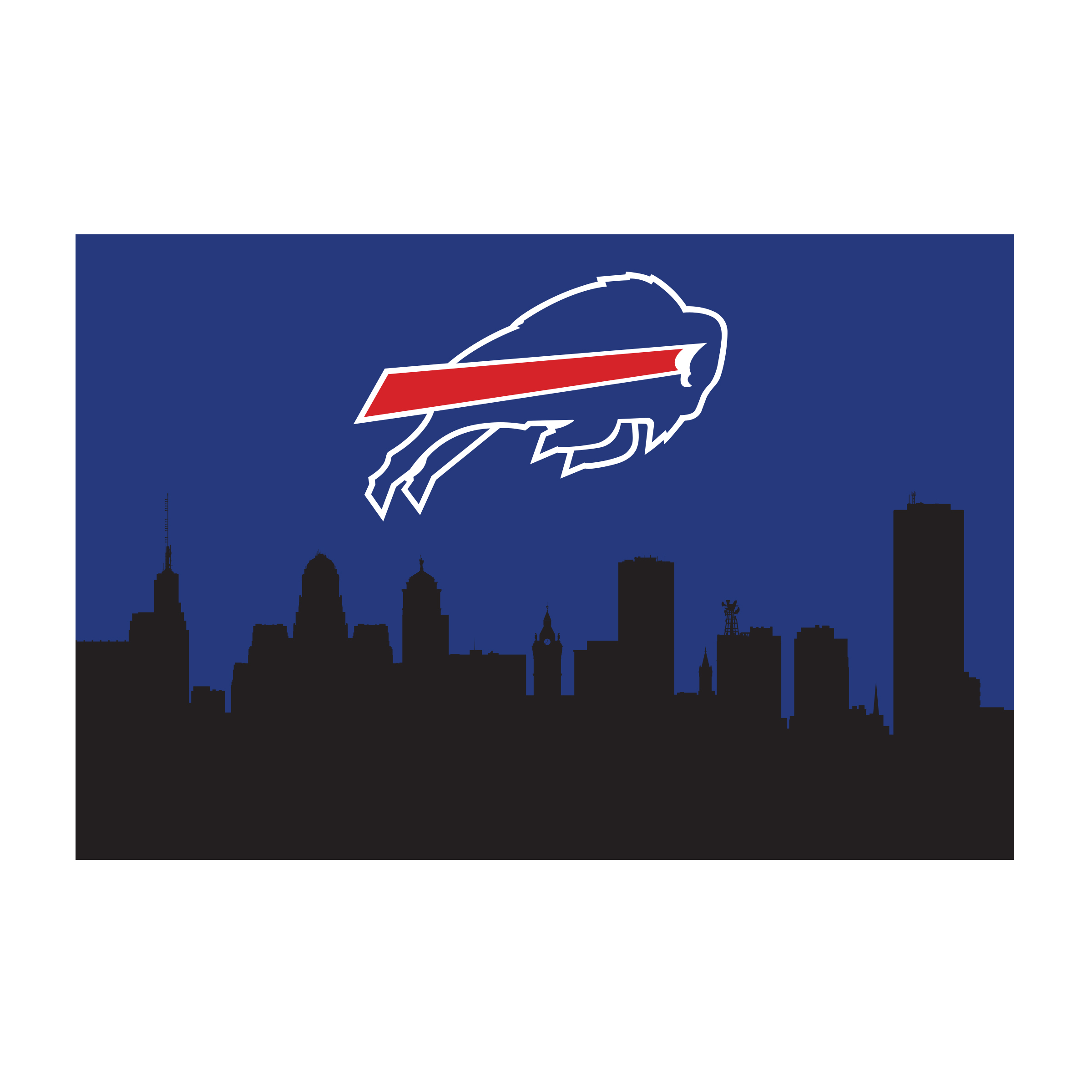 buffalo bills cityscape 2x3 washable area rug hometown pride