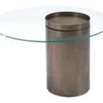 Industrial Round Coffee Table with Tempered Glass and Bronze Finish 10 Industrial Round Coffee Table with Tempered Glass and Bronze Finish