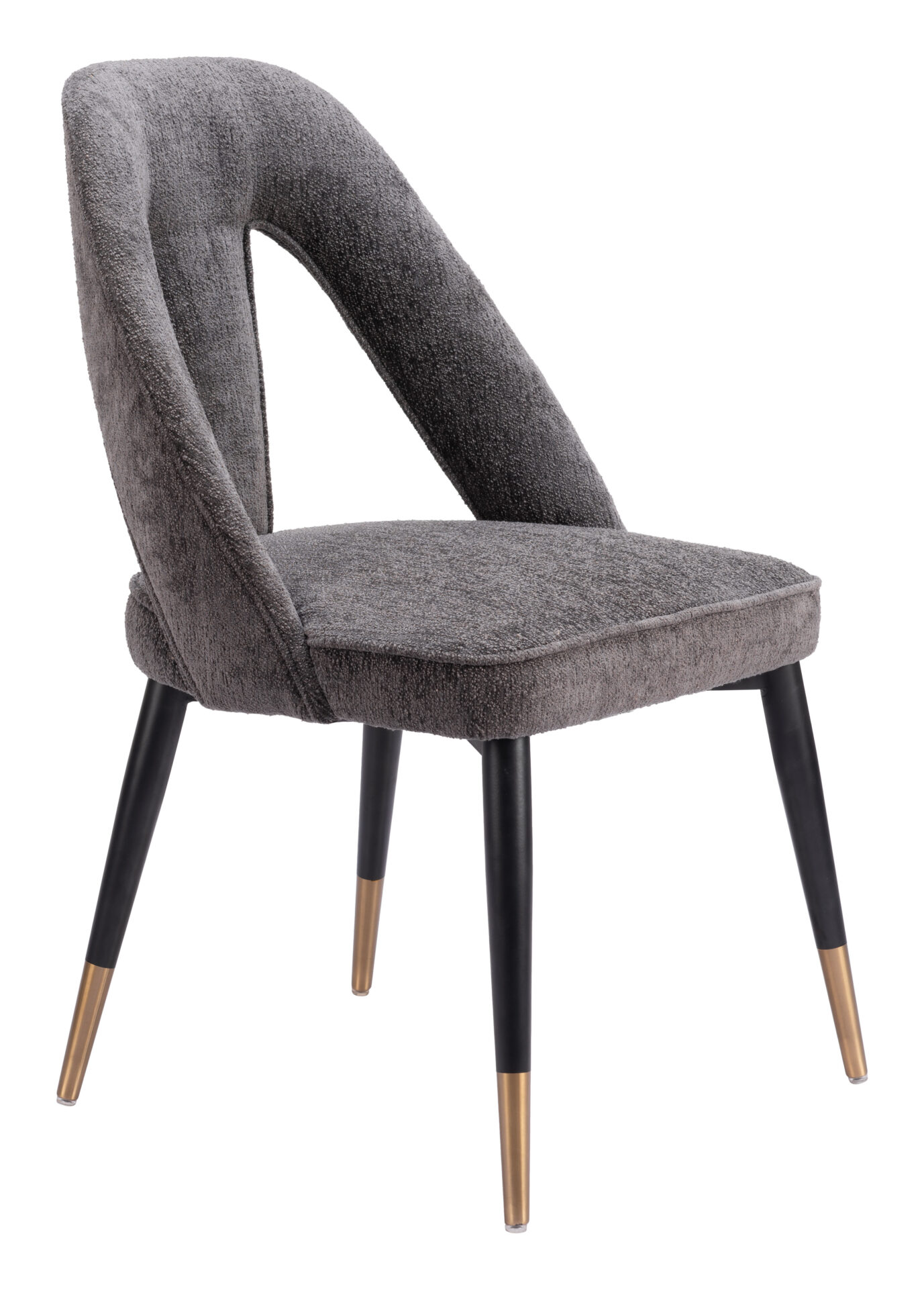 Gray Artus Dining Chair with Plush Teddy Fabric and Steel Frame 8 Gray Artus Dining Chair with Plush Teddy Fabric and Steel Frame - Image 8