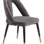 Gray Artus Dining Chair with Plush Teddy Fabric and Steel Frame 18 Gray Artus Dining Chair with Plush Teddy Fabric and Steel Frame